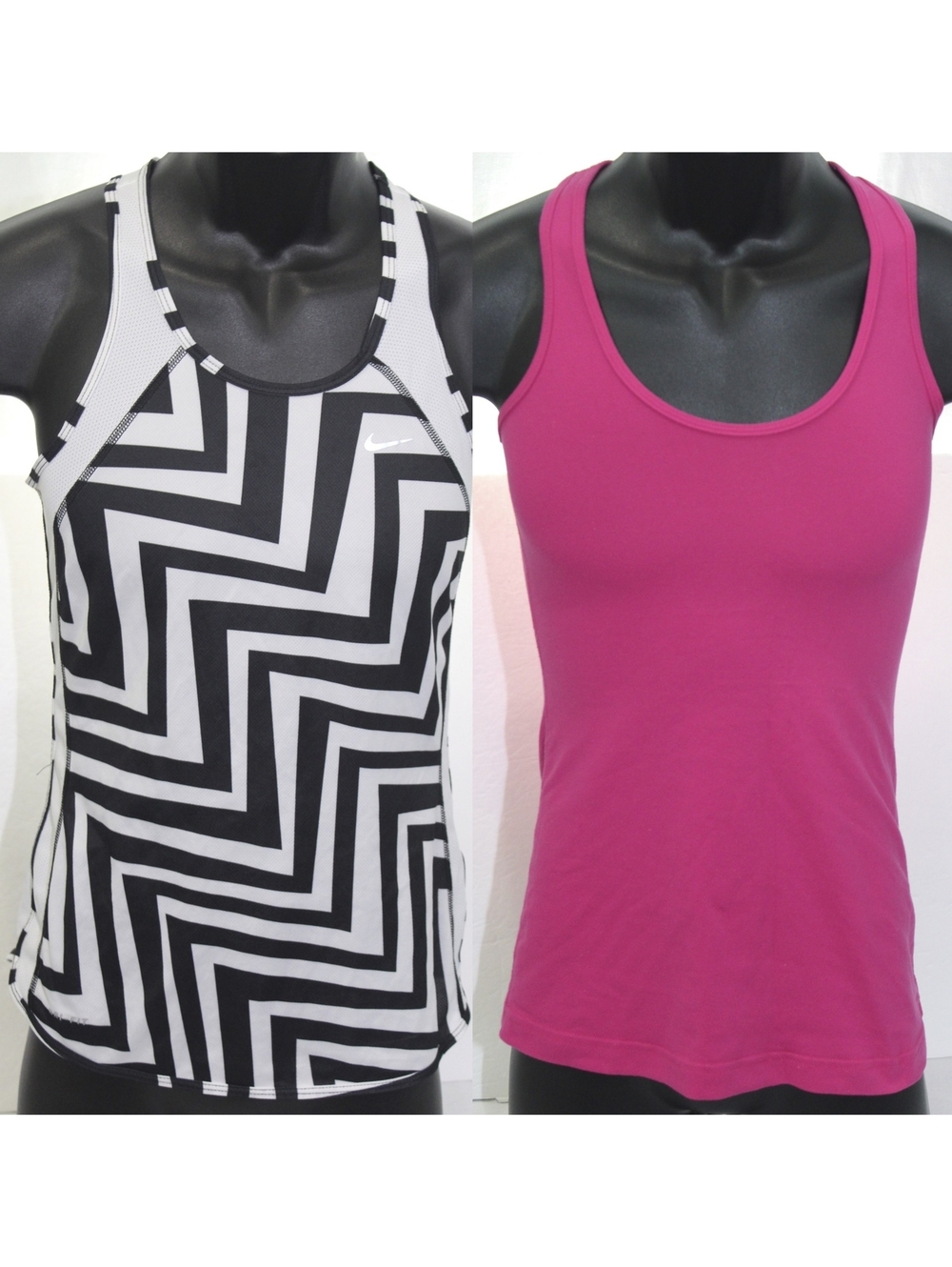 Clothing Lot 2 Womens XS Nike Lululemon Racerback Running Tank Tops Pink Blk/Wht